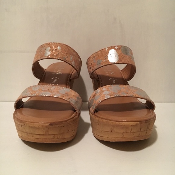 Nordstrom Italian Shoemakers metallic cork wedge 7 - Picture 2 of 7